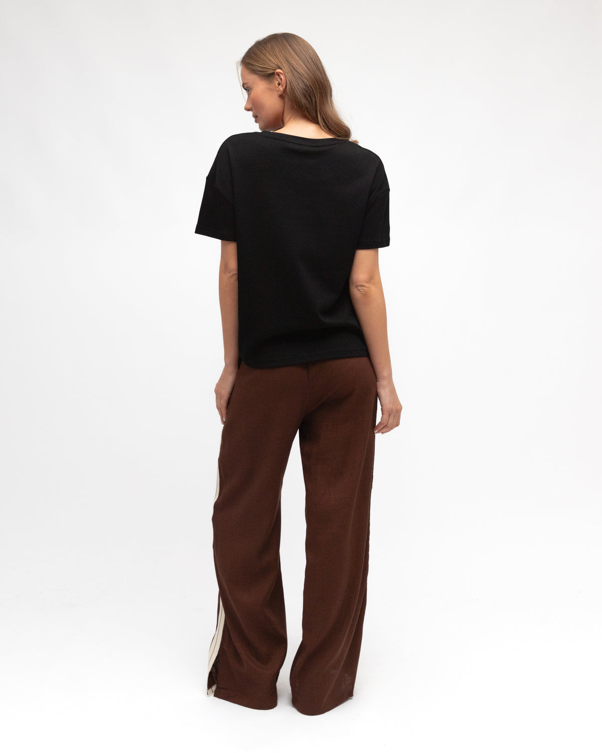 Label Of Love Pants - Choc w Stripe