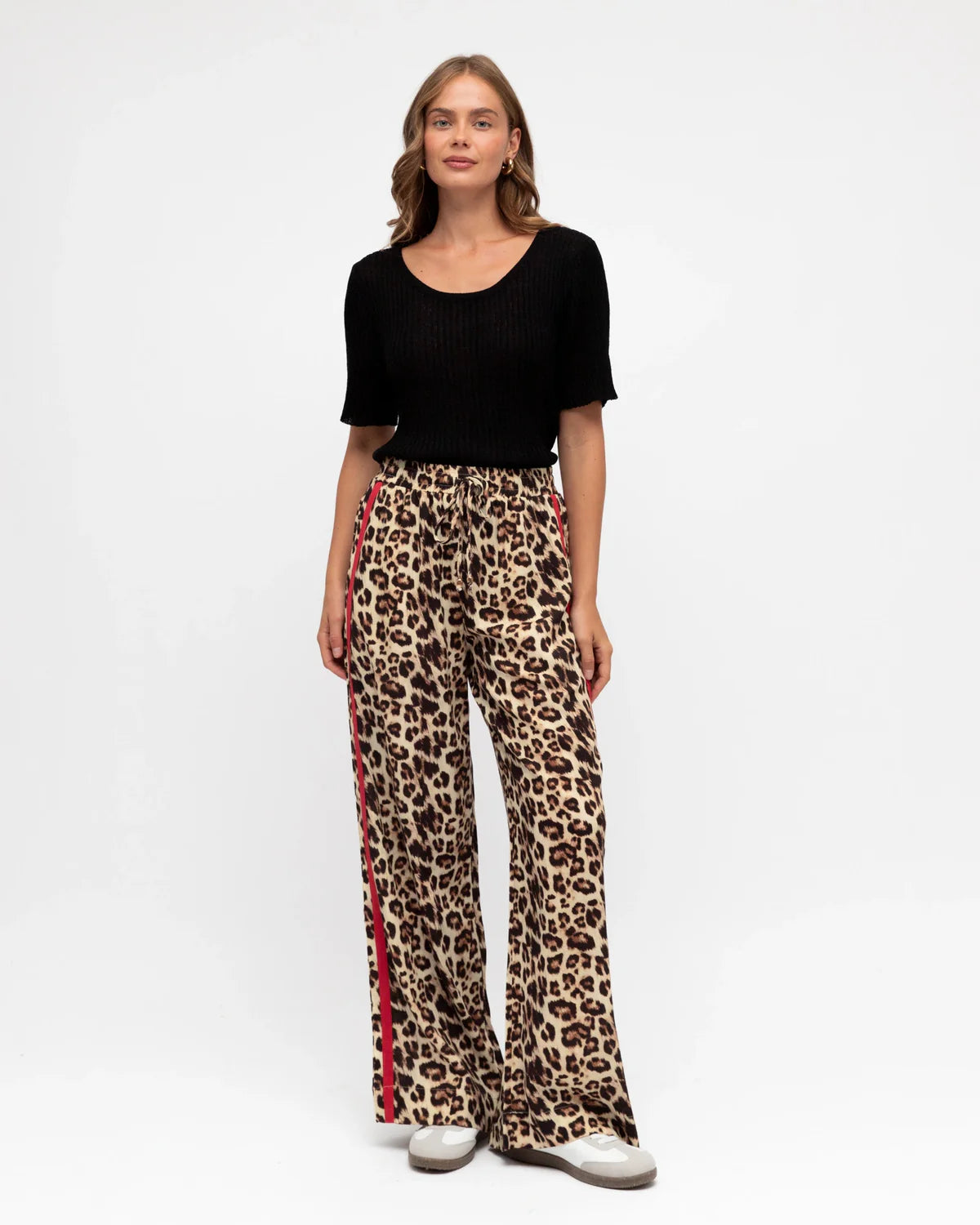 Label Of Love Leopard Contrast Pants