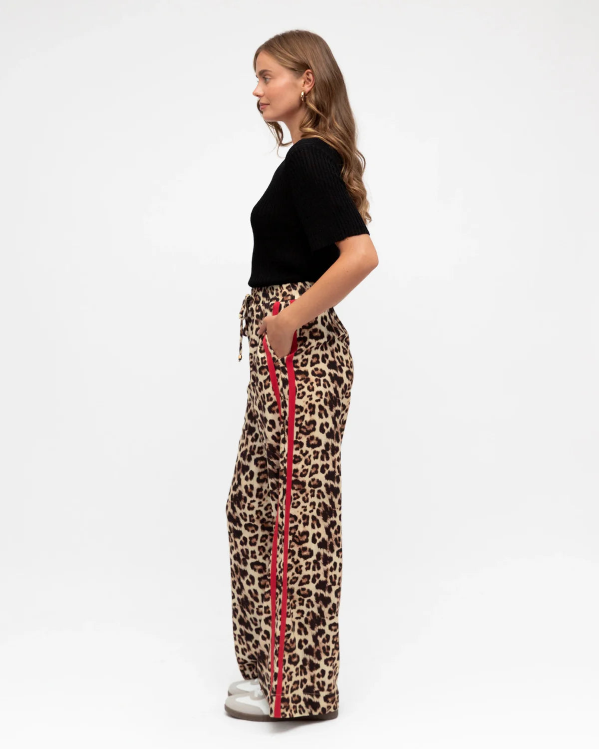 Label Of Love Leopard Contrast Pants