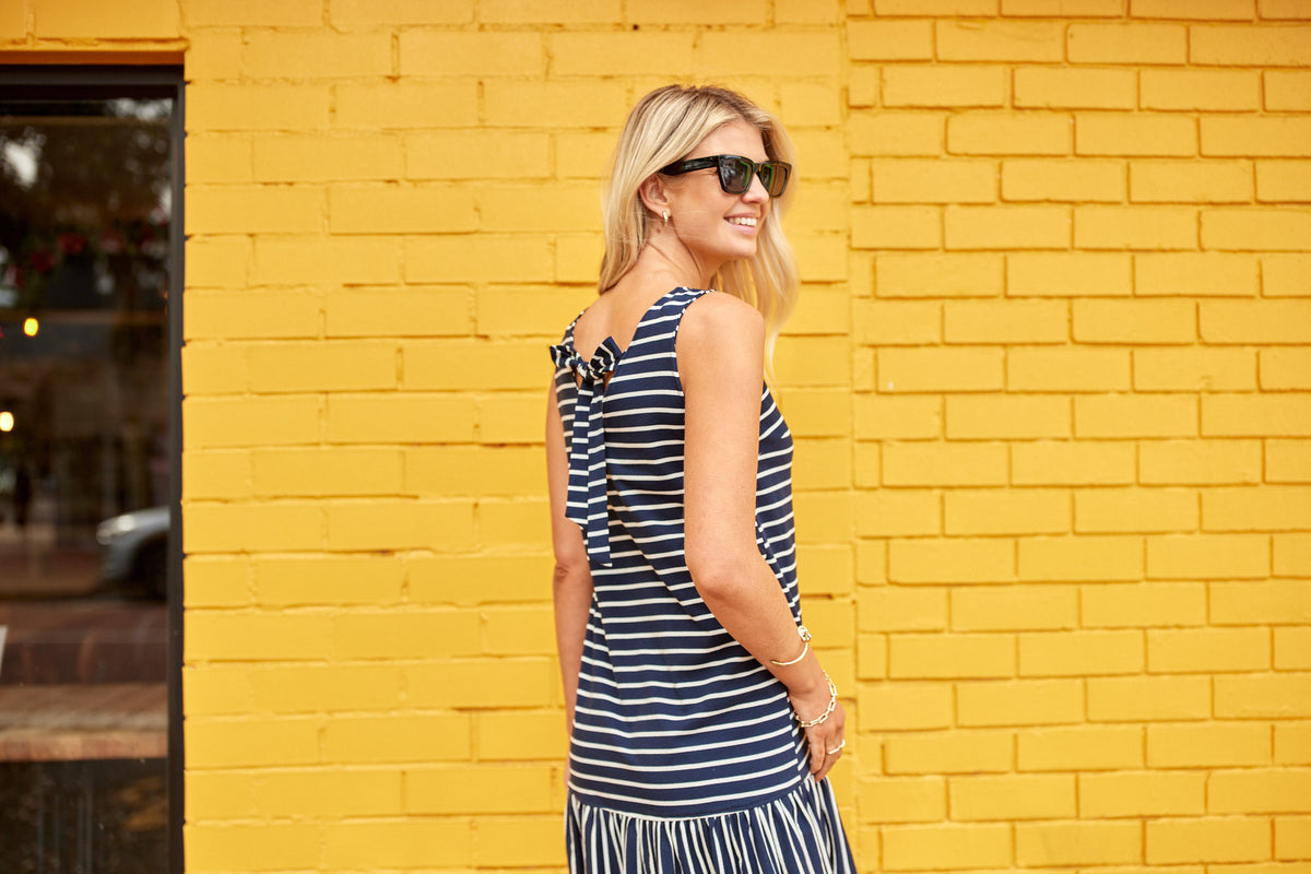 Lemon Tree Venus Dress - Navy Stripe