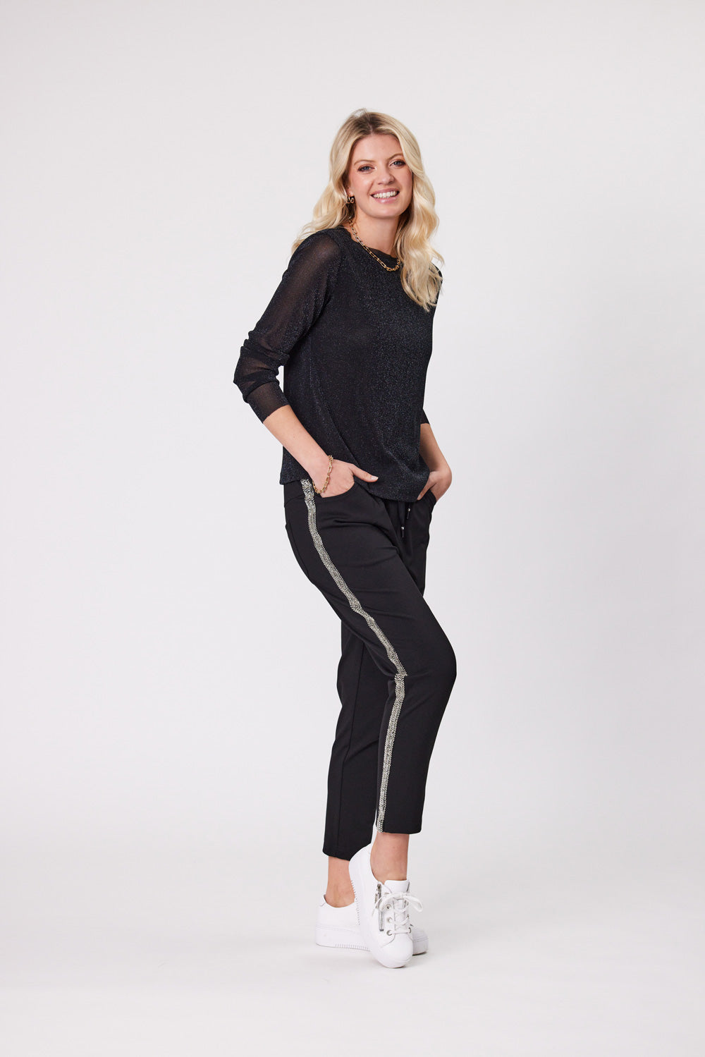 Lemon Tree Aria Top - Black Glitter