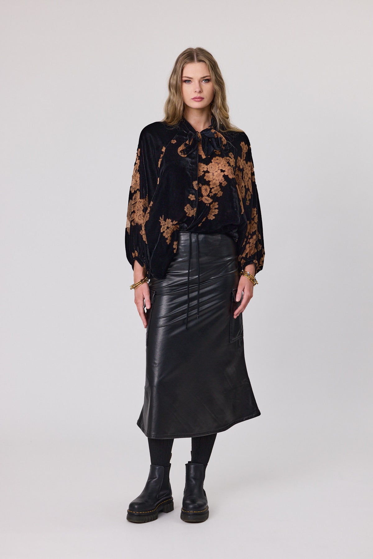 Libertine Shadow Blouse - Midnight Bloom