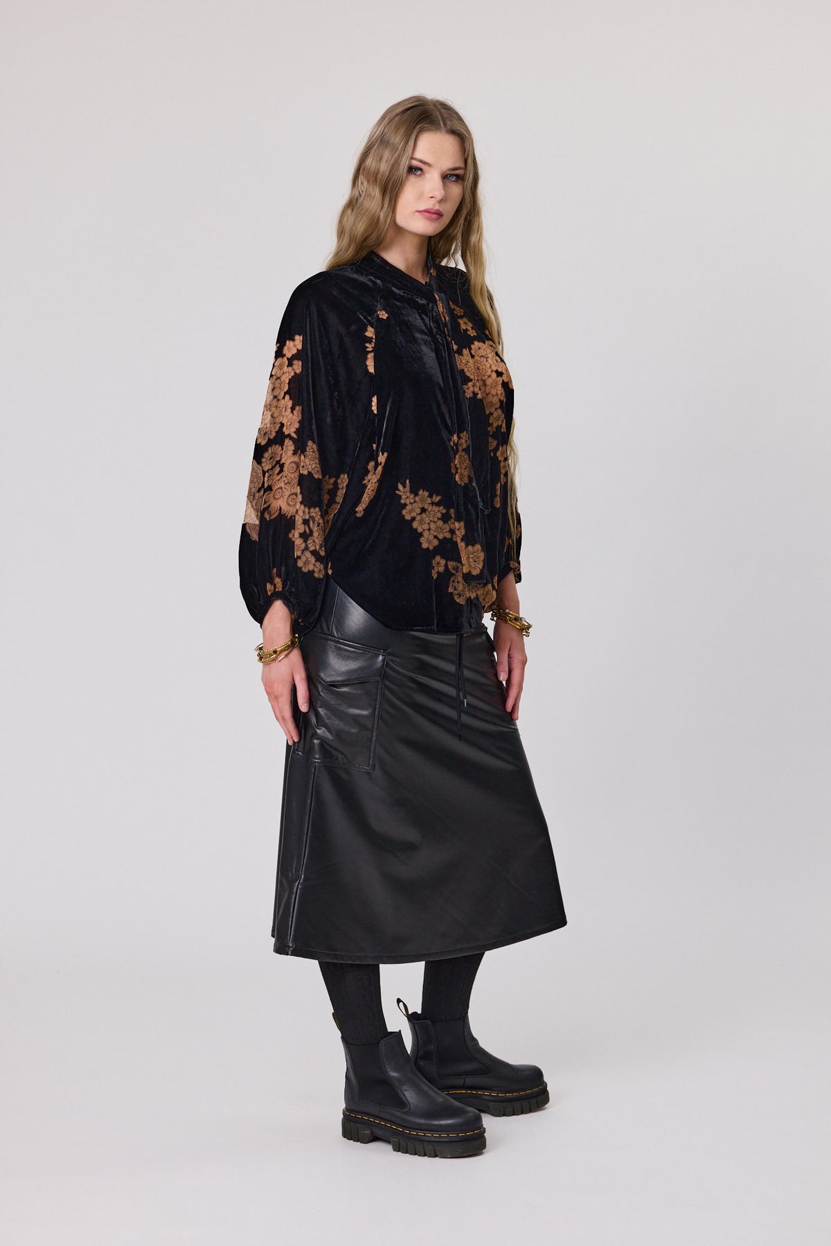 Libertine Shadow Blouse - Midnight Bloom