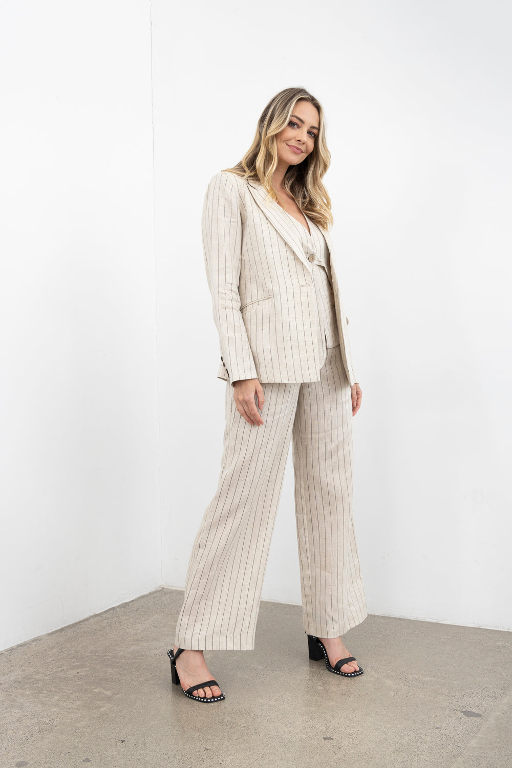 Moss Summer Blazer - Natural Stripe