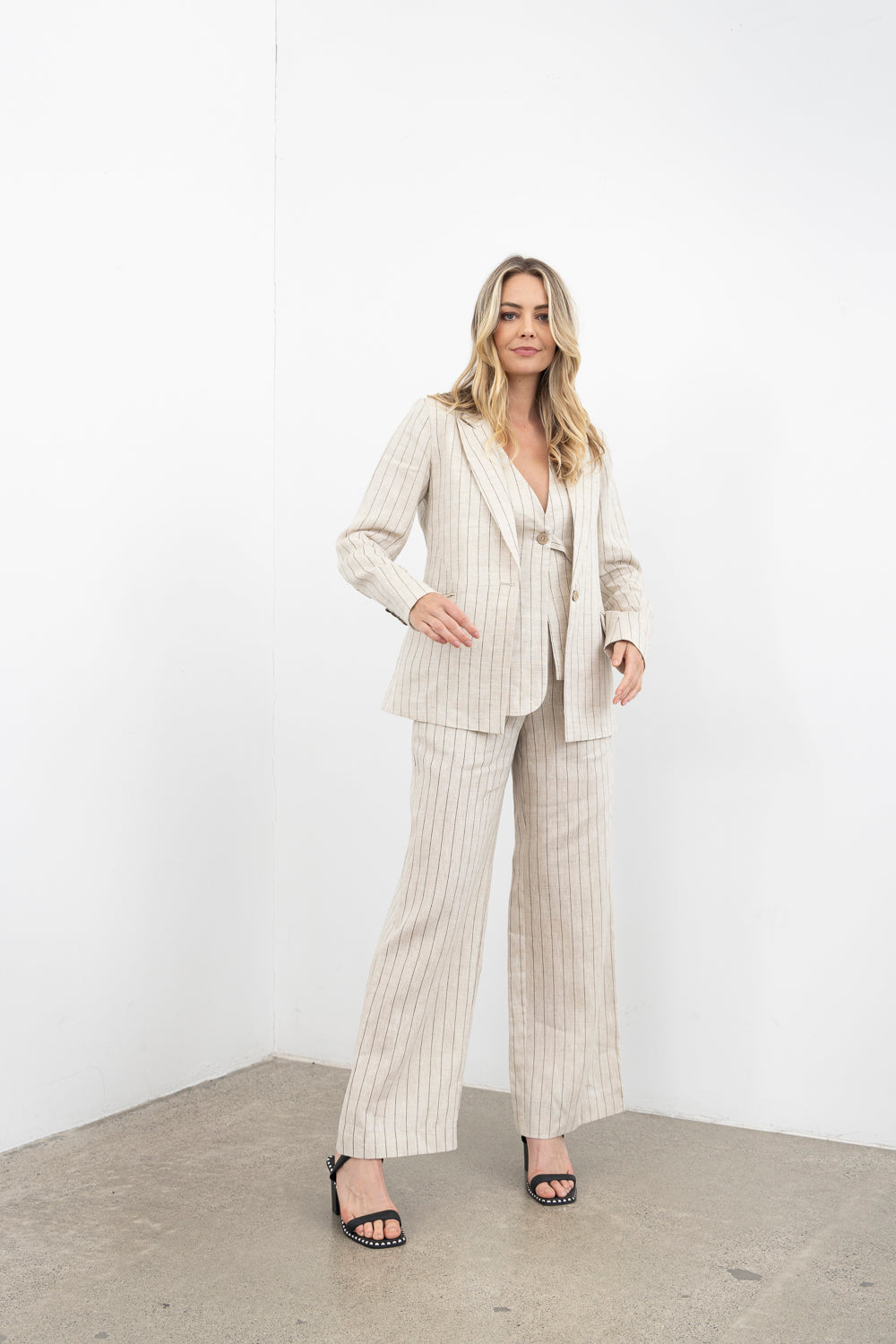 Moss Summer Blazer - Natural Stripe