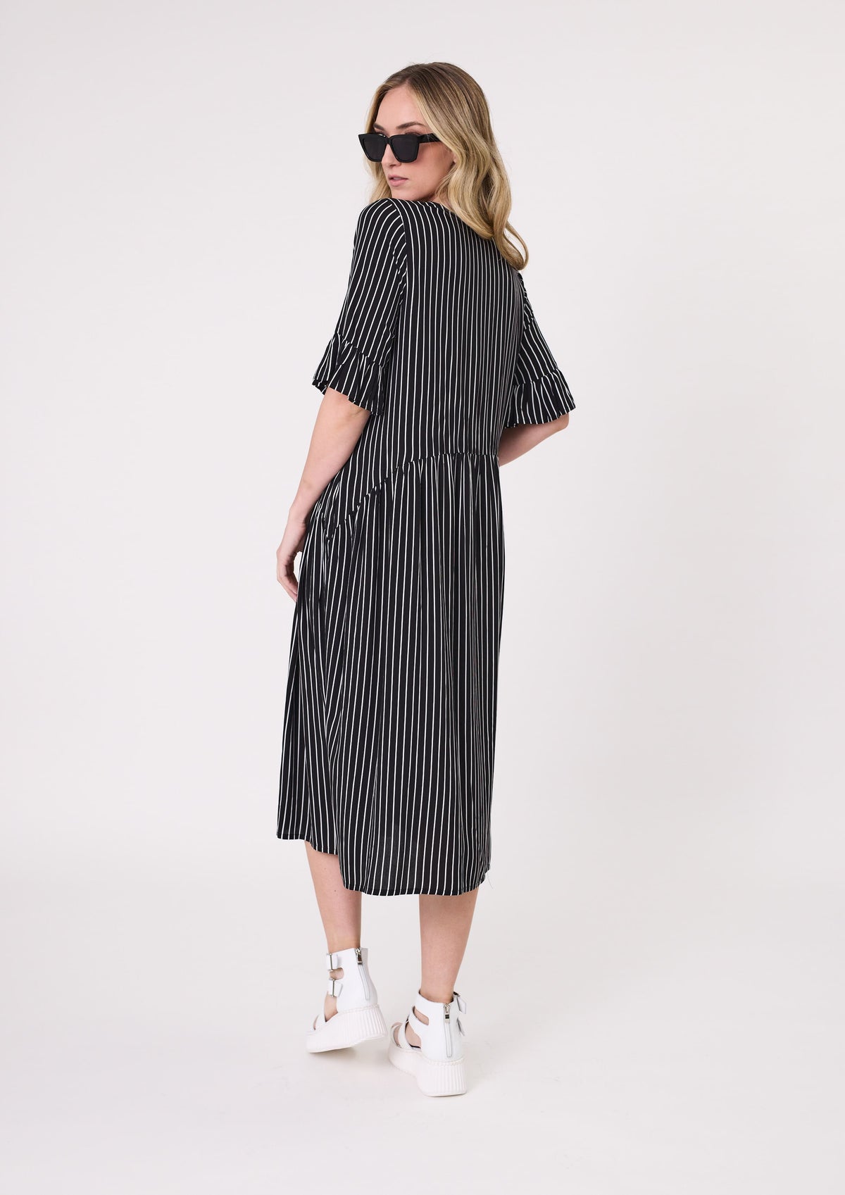 Lemon Tree Madonna Dress - Black/White Stripe