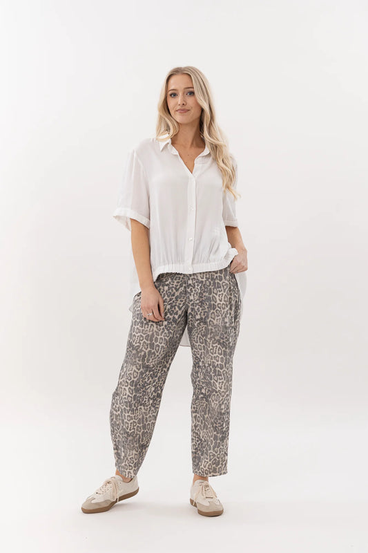 Mi Moso Barrel Jean - Leopard