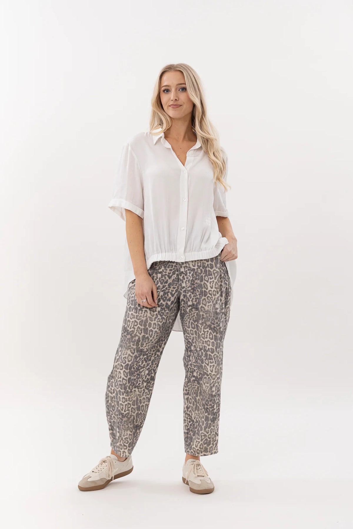 Mi Moso Barrel Jean - Leopard