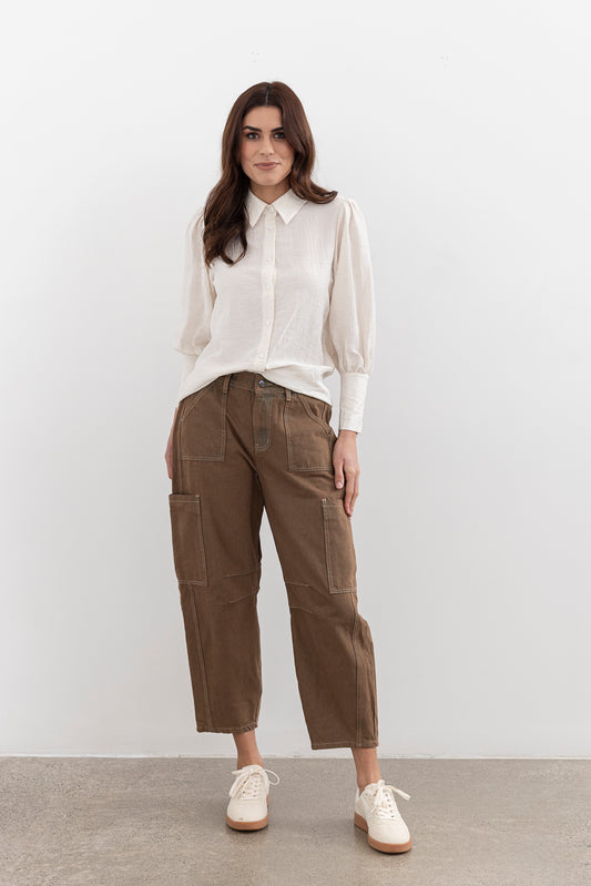 Moss Bailey Barrel Jean - Brown