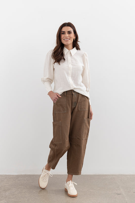 Moss Bailey Barrel Jean - Brown