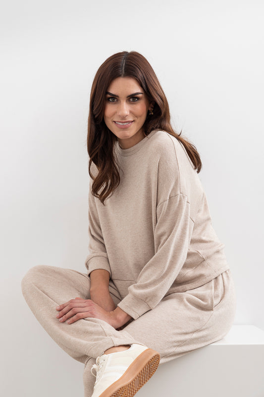 Moss Shelby Loungewear Top - Oat
