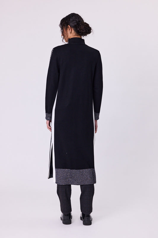 Navy & Co Astral Long Cardigan - Black/Silver