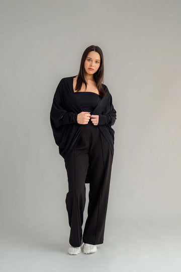 Nes Merino Voltage Cardigan - Black