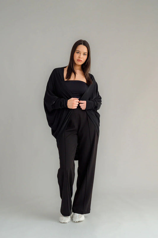 Nes Merino Voltage Cardigan - Black