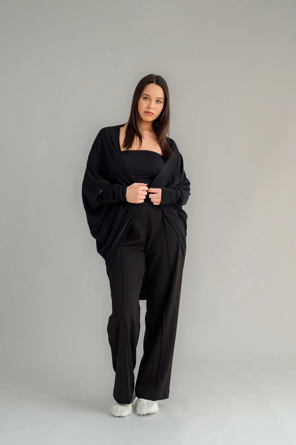 Nes Merino Voltage Cardigan - Black