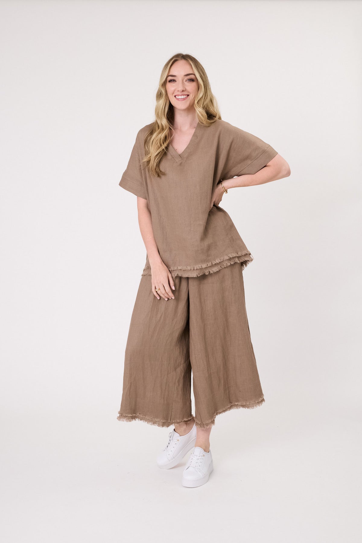 Lemon Tree Nicole Linen Pant - Mocha