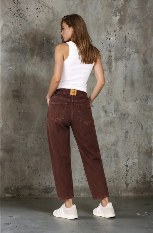 Moss Parker Barrel Jeans - Chocolate