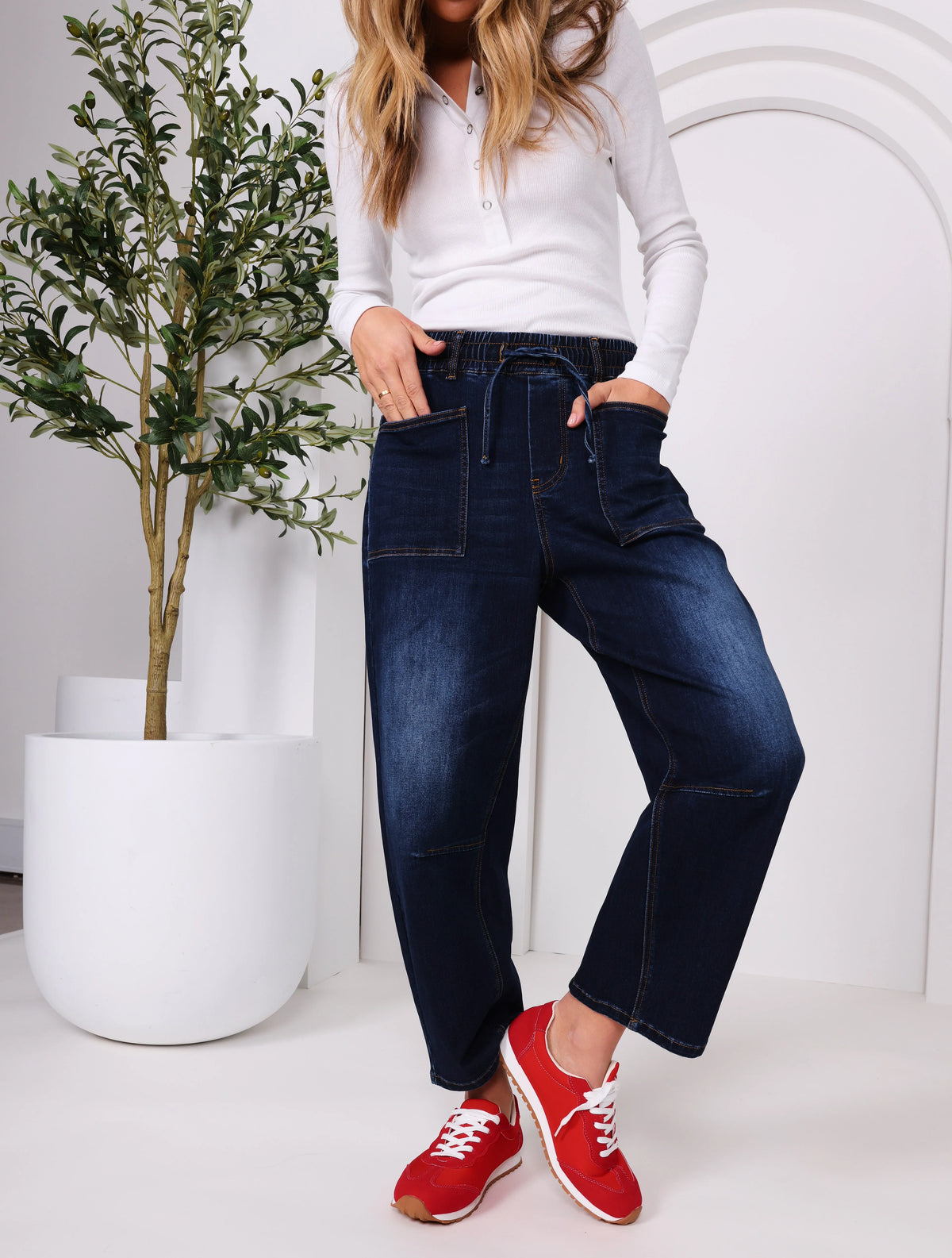 Monaco Leo Barrel Jeans - Ink