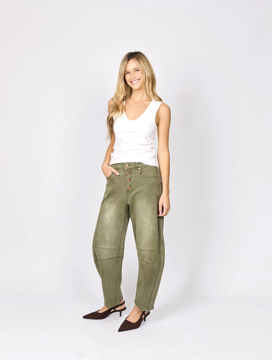 Monaco Carson Barrel Jean in khaki