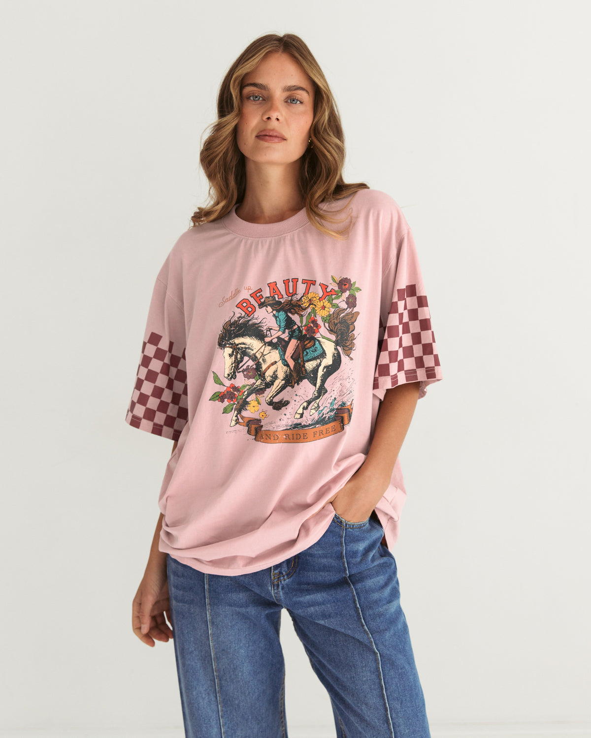 Paper Heart Saddle Up Tee - Pink