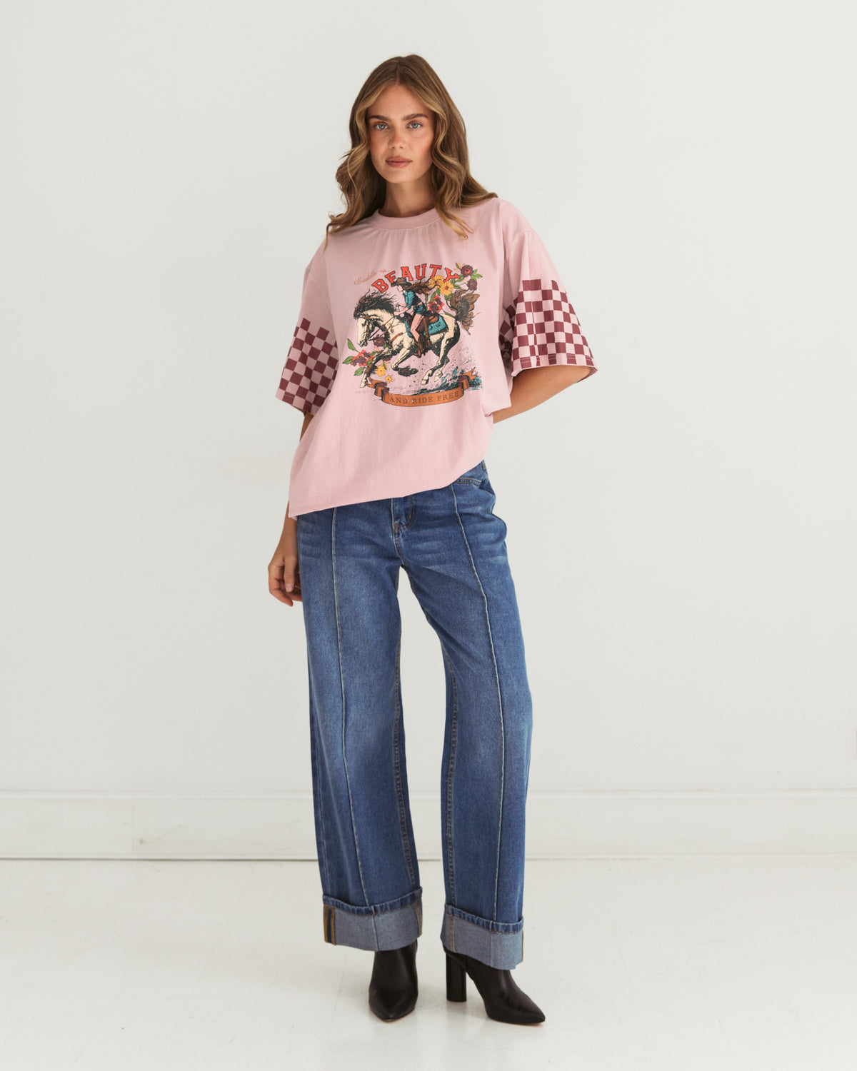 Paper Heart Saddle Up Tee - Pink