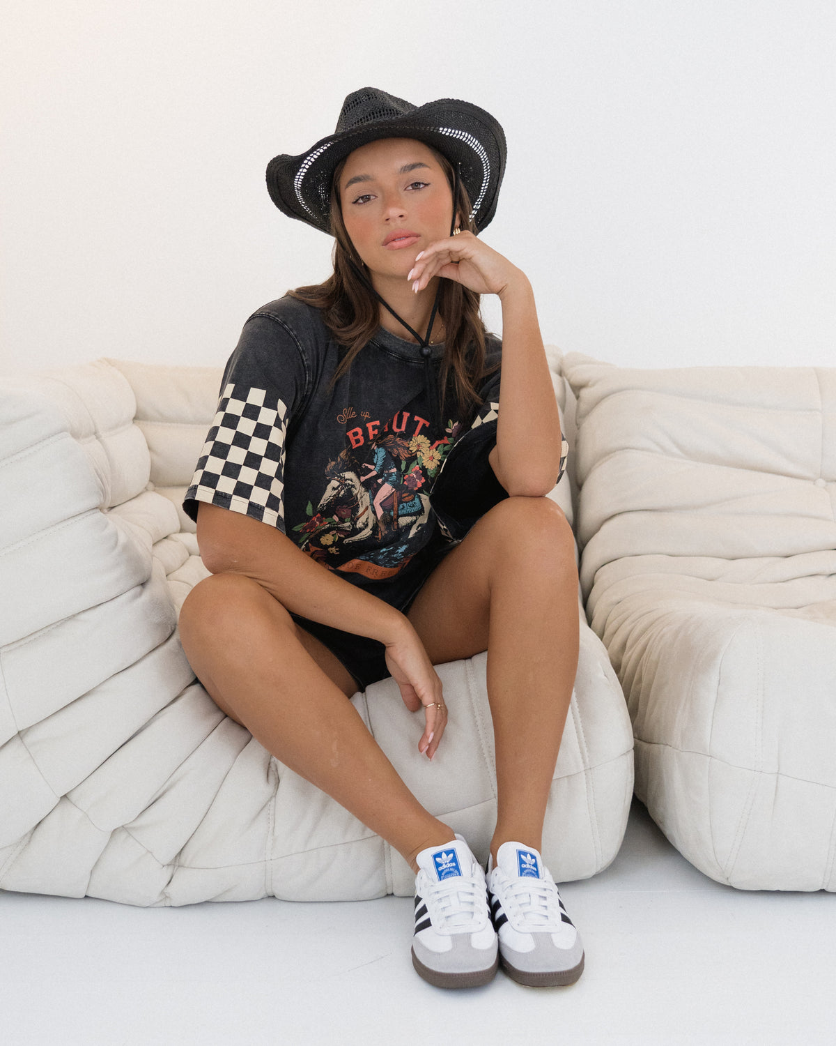 Paper Heart Saddle Up Tee - Washed Black