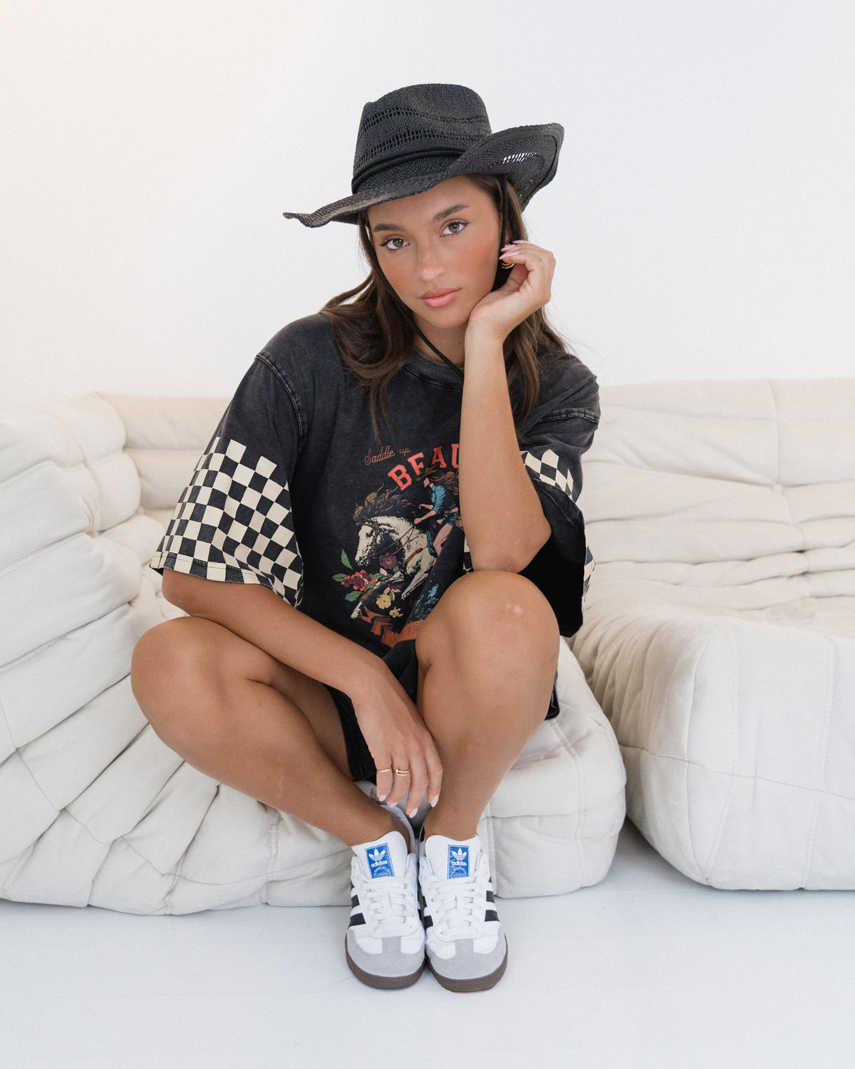 Paper Heart Saddle Up Tee - Washed Black