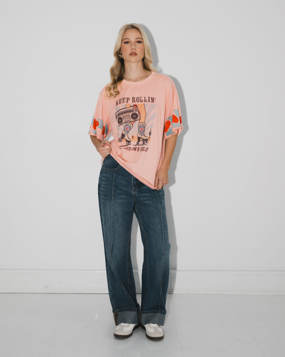 Paper Heart Keep Rollin Tee - Pink