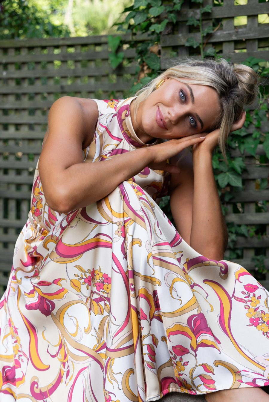 Bel Vestito Roma Pannelled Midaxi Dress - Pink Paisley