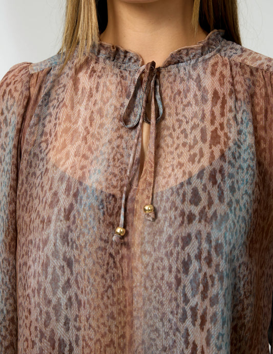 Stella + Gemma Dixie Blouse - Spring Leopard