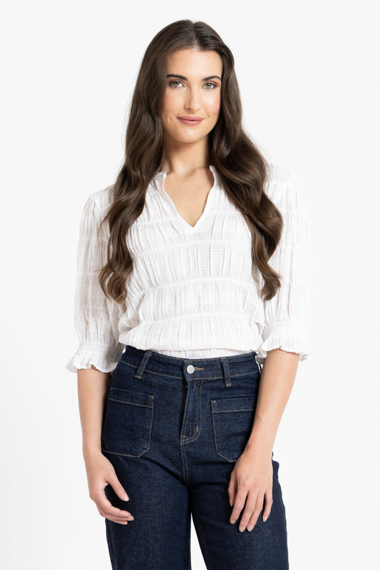 Seeking Lola - Butterfly Top - White
