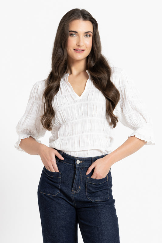 Seeking Lola - Butterfly Top - White