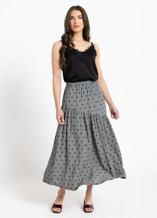 Seeking Lola Devine Skirt - Black Heart