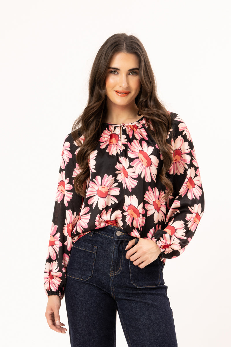 Seeking Lola Connected Blouse - Bold Rosette