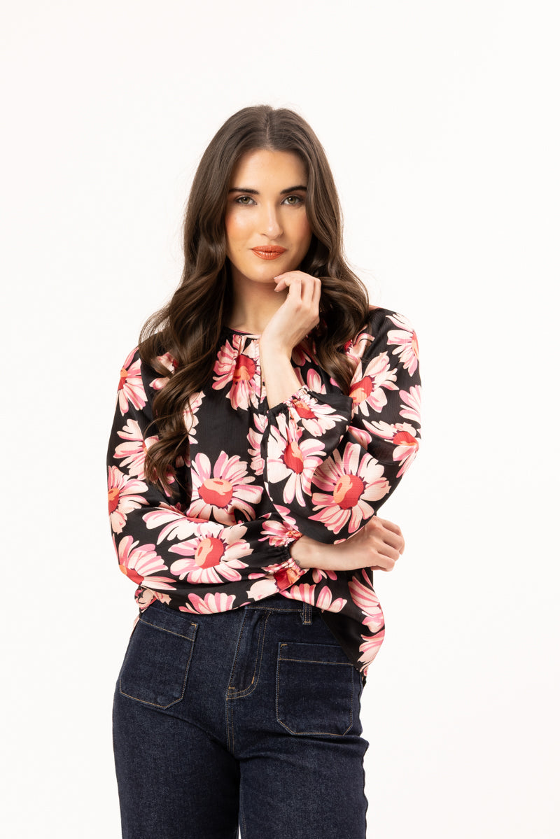 Seeking Lola Connected Blouse - Bold Rosette