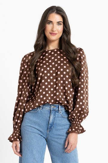 Leila & Luca Harper Top - Pink Polka