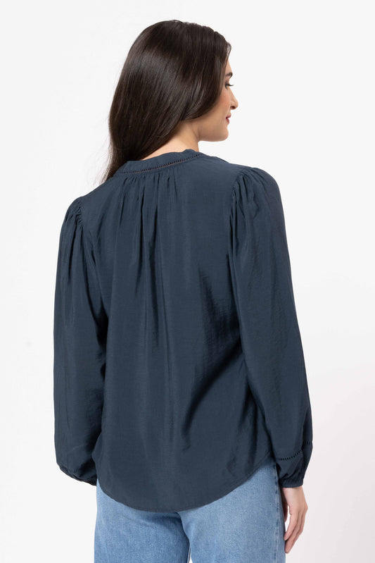 Seeking Lola Sylvie Top - Steel Navy