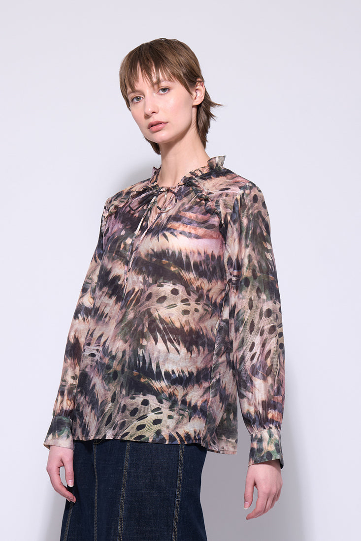 Neris Fly Girl blouse - Feathers