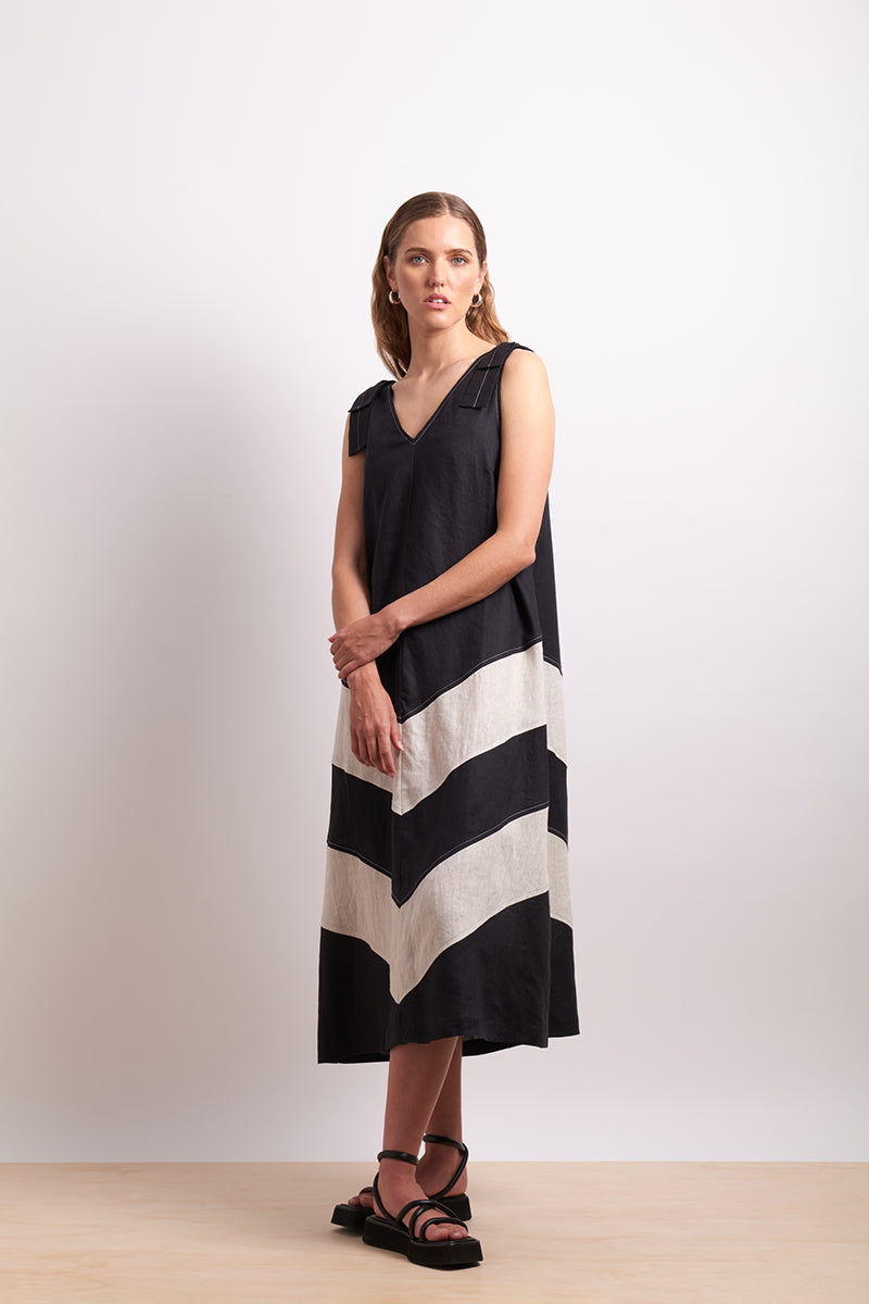 Neris The Mixer Dress - Black Sesame