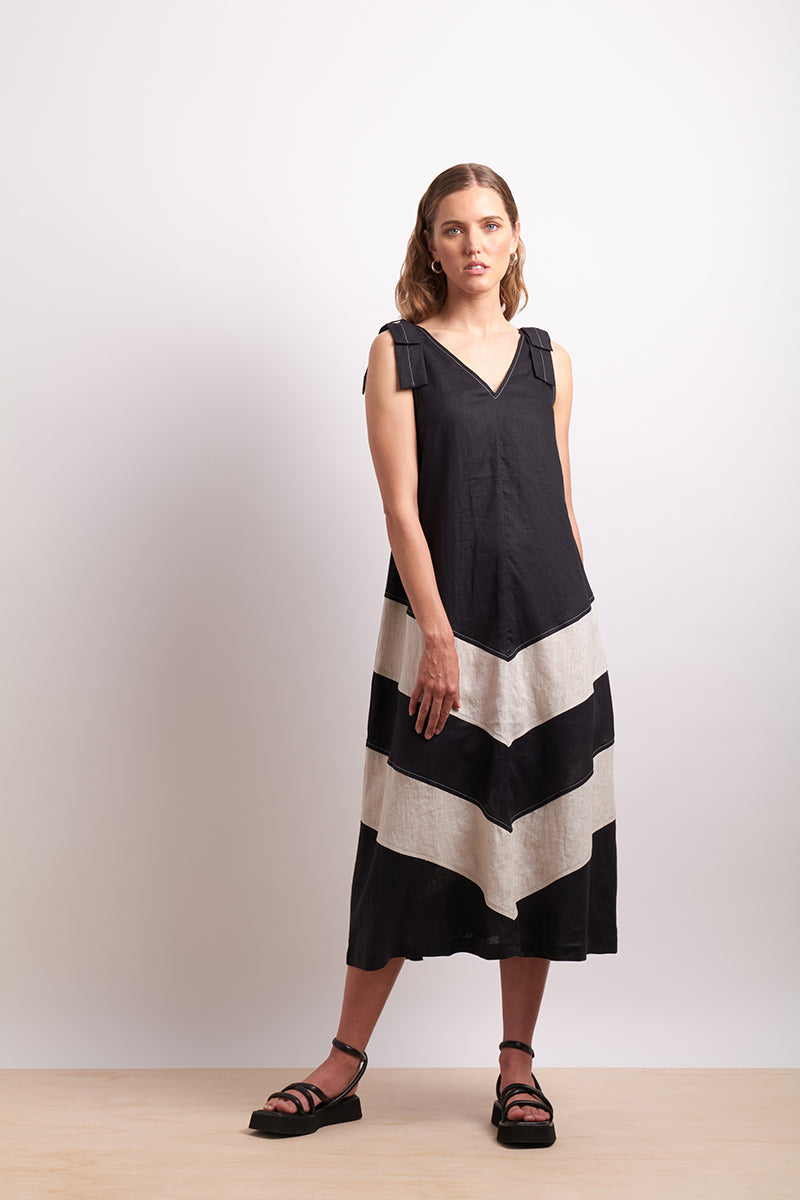 Neris The Mixer Dress - Black Sesame