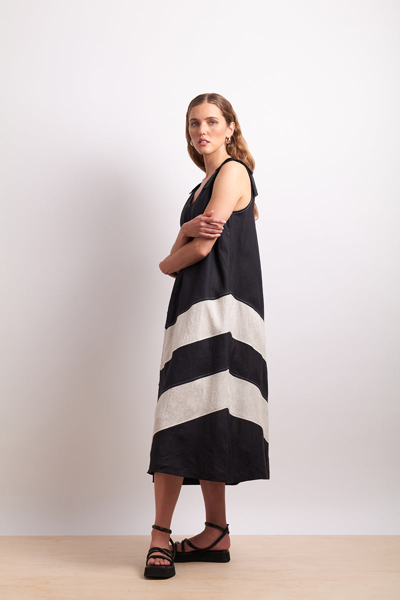 Neris The Mixer Dress - Black Sesame