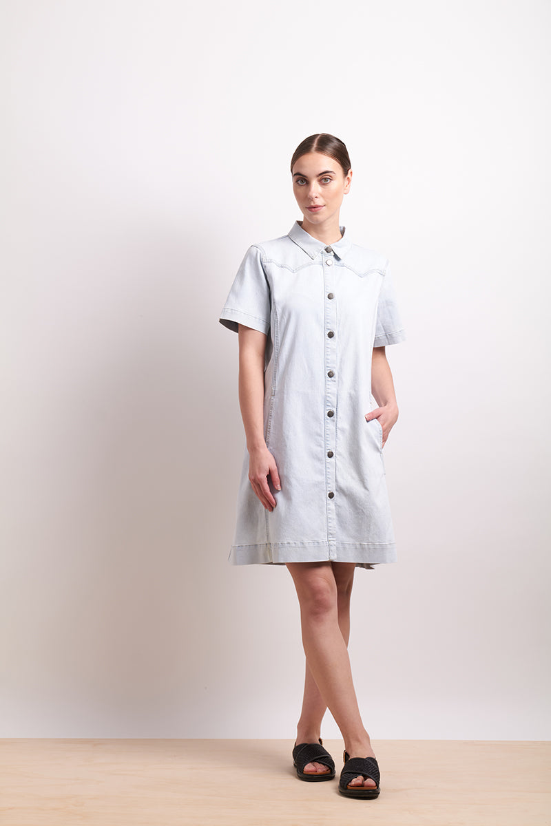 Neris Go West Dress - Blue Stone