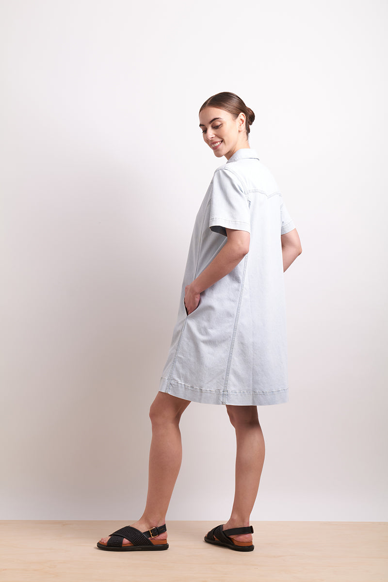 Neris Go West Dress - Blue Stone