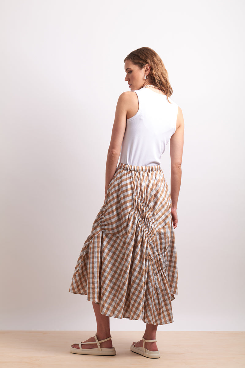 Neris In Stitches Skirt - Sand Check