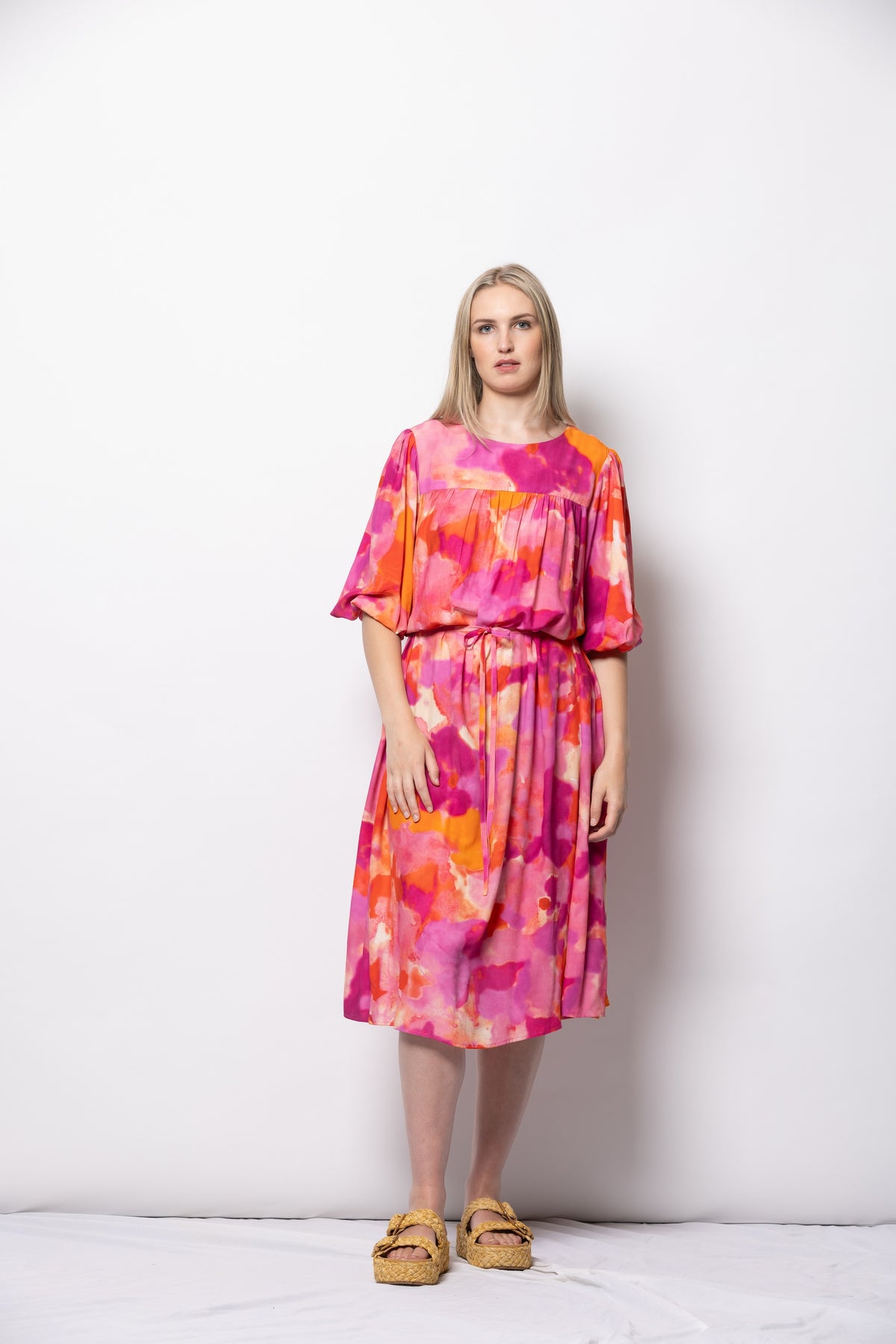 Dressed Vino Midi Dress - Brush Strokes