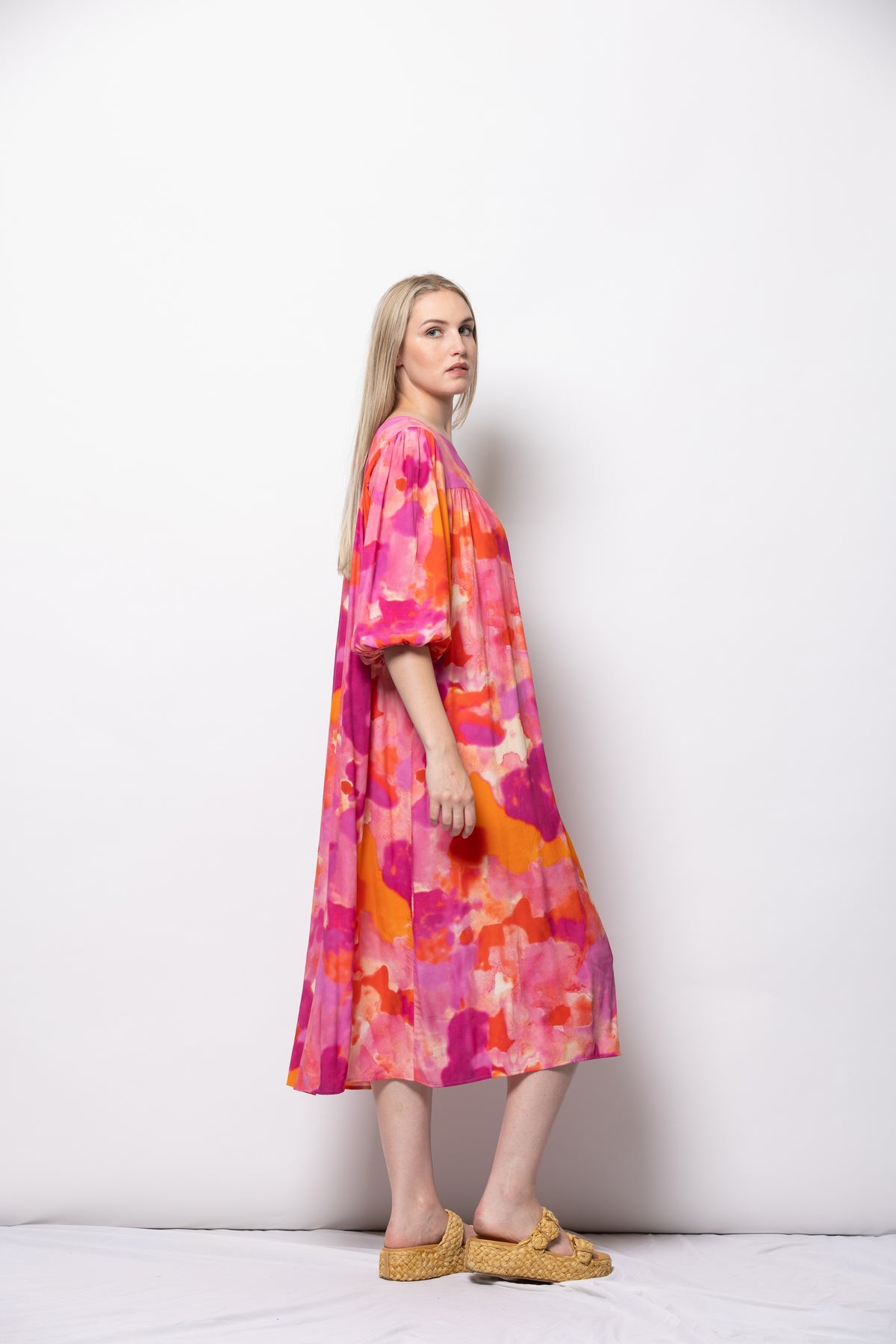 Dressed Vino Midi Dress - Brush Strokes