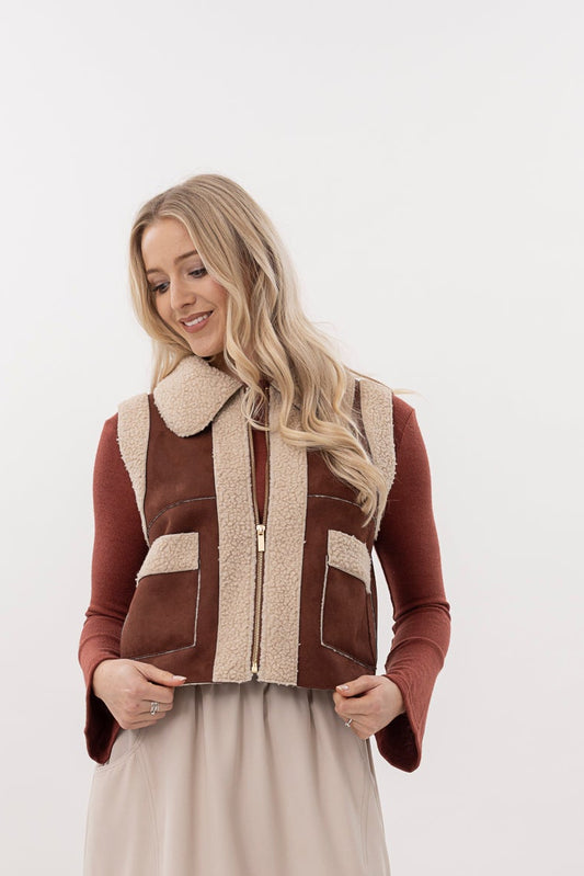 Moss Tayla Vest - Faux Suede