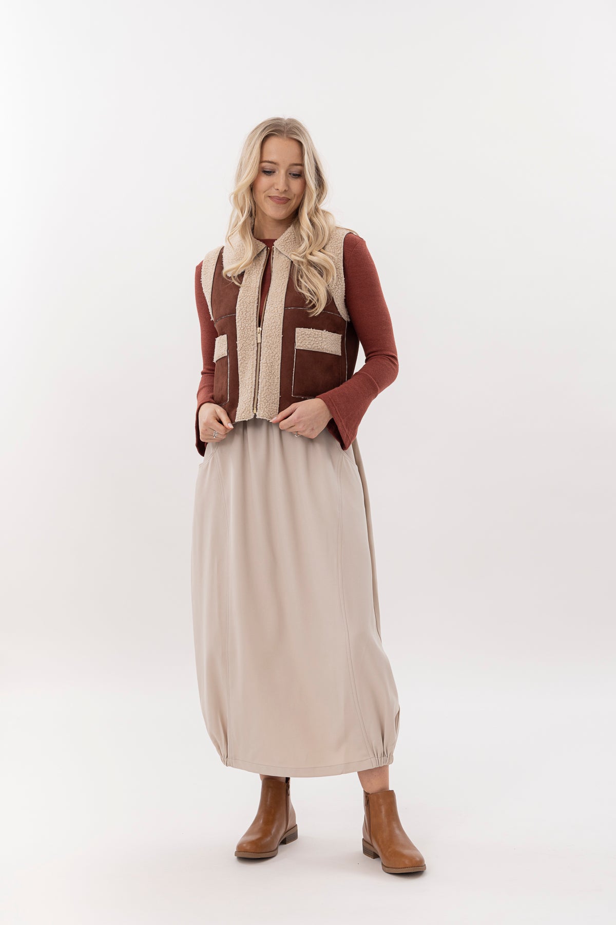 Moss Tayla Vest - Faux Suede