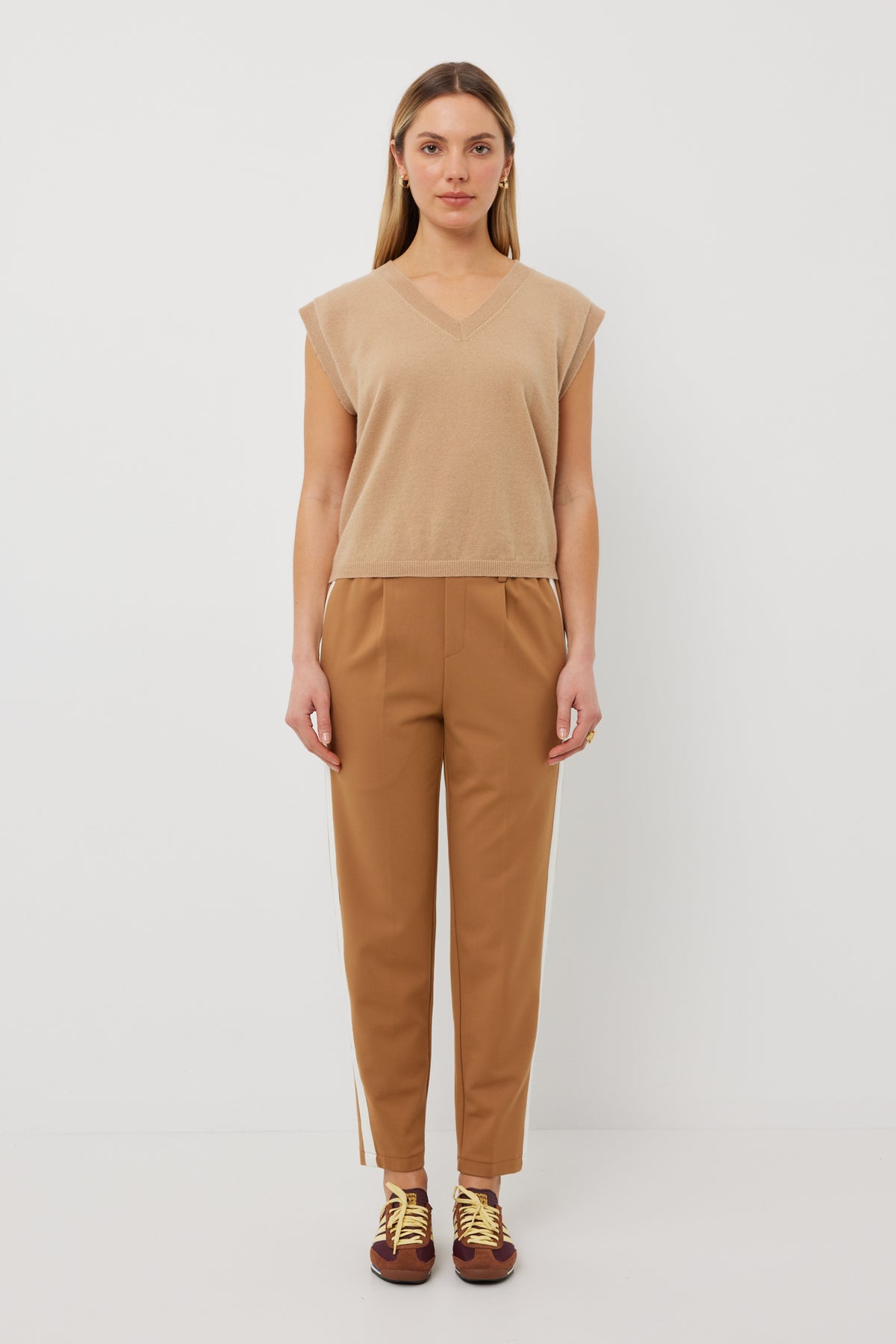 Tuesday Bobbie Pants  - Caramel /White