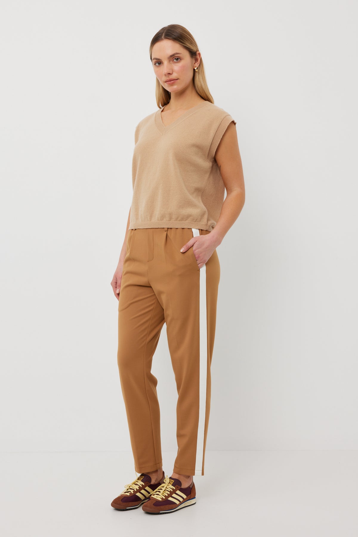 Tuesday Bobbie Pants  - Caramel /White